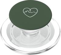 Mountain Heart Minimalista Senderismo Line Art PopSockets PopGrip para MagSafe