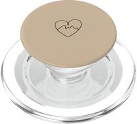 Mountain Heart Minimalista Senderismo Line Art PopSockets PopGrip para MagSafe