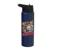 Mountain Hiker Cat - Divertido juego de palabras para gatos de montañismo Stainless Steel Insulated Water Bottle