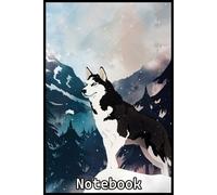 Mountain Husky Notebook: Wide Ruled Journal Diary or Sketchbook Perfect for School, College, Work and Home