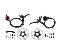Mountain Hydraulic Disc Brake Set | Floating Ice Rotor with Heat Sink | Enhanced Braking for Mountain/Road/Two - Wheeled | 160mm Disc, 3 - Finger Lever (Black)