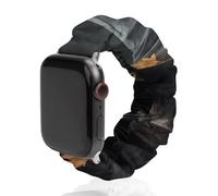 Mountain Lake House Swan Scrunchie - Correa de repuesto elástica suave compatible con Apple Watch, 38mm/40mm, Acero inoxidable, No es una piedra preciosa