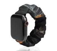 Mountain Lake House Swan Scrunchie - Correa de repuesto elástica suave compatible con Apple Watch, 42mm/44mm, Acero inoxidable, No es una piedra preciosa