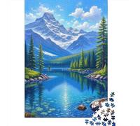 Mountain Lake paisajes 1000 Piezas Cartón Grueso Rompecabezas De Bricolaje Niños Principiantes Divertido Desafiante Juego Alivio del Estrés Idea De Regalo 52x38cm/1000pcs