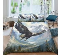 Mountain Landscape Art Funda Edredon Microfibra Juego de Ropa de Cama de 3 Piezas Impresión 3D Cierre de Mountain Paisaje Arte Funda de Edredón Funda de Almohada a Juego Suave for Adolescentes