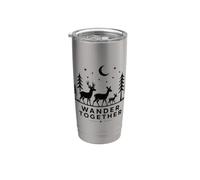 Mountain Landscape Deer Wild Wildlife Nature Vaso térmico de acero inoxidable de doble pared