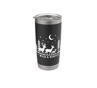 Mountain Landscape Deer Wild Wildlife Nature Vaso térmico de acero inoxidable de doble pared