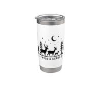 Mountain Landscape Deer Wild Wildlife Nature Vaso térmico de acero inoxidable de doble pared