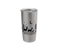 Mountain Landscape Deer Wild Wildlife Nature Vaso térmico de acero inoxidable de doble pared