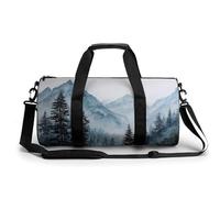 Mountain Landscape Evergreen Forests, bolsa de viaje para gimnasio para mujeres y hombres, bolsa de lona cilíndrica, bolsa de entrenamiento deportiva con correa para el hombro