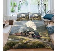 Mountain Landscape Scene Funda Edredon Juego de Ropa de Cama de 3 Piezas Impresión 3D Cierre de Mountain Paisaje Escena Funda de Edredón Funda de Almohada a Juego Lavables for niña （140x200cm）