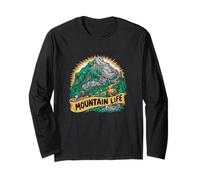 Mountain Life Forrest Cottage Animals para Hombres, Mujeres, niños y niñas Manga Larga