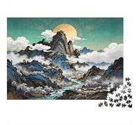 Mountain Mist Adult Jigsaws 1000 Piece Material Reciclado Chinese Painting Puzzle Accesorios para Juego de Puzzle Accesorios para Juego de Fiesta Idea Mujeres 38x26cm/1000pcs