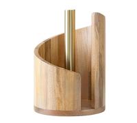 Mountain Paper Towel Dispenser with Mango Wood Base and Iron Frame, Simple One-Hand Tearing, Holds Oversized Rolls, Ideal for Organized and Clutter-Free Countertops (Wood Color)