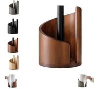 Mountain Paper Towel Holder Countertop, Mango Wood Round Base and Iron Holder, 2026 Woods Paper Towel Holders Countertop, Holds Mega Rolls (Brown)