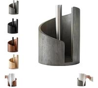 Mountain Paper Towel Holder Countertop, Mango Wood Round Base and Iron Holder, 2026 Woods Paper Towel Holders Countertop, Holds Mega Rolls (Gray)