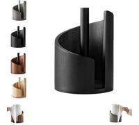 Mountain Paper Towel Holder Countertop, Mango Wood Round Base and Iron Holder, 2026 Woods Paper Towel Holders Countertop, Holds Mega Rolls (Black)