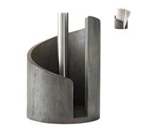 Mountain Paper Towel Holder Countertop with Mango Wood Base & Iron Stand, Freestanding Wooden Holder for Jumbo Mega Rolls, One-Hand Tear for Kitchen Bathroom