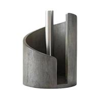 Mountain Paper Towel Holder Countertop with Mango Wood Round Base and Iron Holder, Effortless One-Hand Tearing, Holds Mega Rolls (Gray)