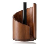 Mountain Paper Towel Holder Countertop with Mango Wood Round Base and Iron Holder, Wood Paper Towel Holders Countertop for Kitchen Dining Table Home Decor (Brown)