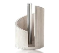 Mountain Paper Towel Holder Countertop with Mango Wood Round Base and Iron Holder, Wood Paper Towel Holders Countertop for Kitchen Dining Table Home Decor (White)