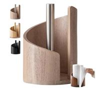 Mountain Paper Towel Holder Countertop with Mango Wood Round Base and Iron Holder, Wood Paper Towel Holders Countertop, for Kitchen Bathroom and Dining Table Home Decor (Khaki)