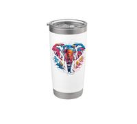 Mountain Pop Art Elefante Elefantes Vaso térmico de acero inoxidable de doble pared