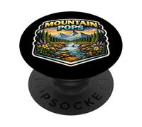 Mountain Pops Hiker Abuelo Abuelo Padre Papá Senderismo PopSockets PopGrip Adhesivo