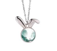 Mountain Rain Mo - Collar con colgante de conejo chino de acuarela