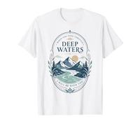 Mountain River Faith Verse Deep Waters Comfort Cita Camiseta gráfica económica, Hombre, Blanco, M