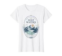 Mountain River Faith Verse Deep Waters Comfort Cita Camiseta gráfica económica, Mujer, Blanco, XS