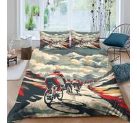 mountain road adventure Funda Edredon de poliéster Juego de 3 Piezas Diseño 3D con Cremallera mountain road adventure Funda de Edredón incluye Funda de Almohada Suave for Adultos King（220x240cm）