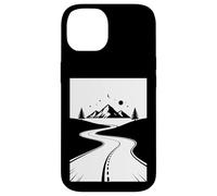 Mountain Road Night Sky Wanderlust Biker Diseño Gráfico Carcasa para iPhone 14