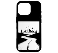 Mountain Road Night Sky Wanderlust Biker Diseño Gráfico Carcasa para iPhone 16 Pro