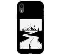 Mountain Road Night Sky Wanderlust Biker Diseño Gráfico Carcasa para iPhone XR