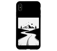 Mountain Road Night Sky Wanderlust Biker Diseño Gráfico Carcasa para iPhone XS MAX