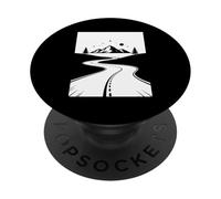 Mountain Road Night Sky Wanderlust Biker Diseño Gráfico PopSockets PopGrip Adhesivo