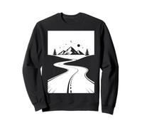 Mountain Road Night Sky Wanderlust Biker Diseño Gráfico Sudadera