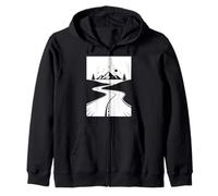 Mountain Road Night Sky Wanderlust Biker Diseño Gráfico Sudadera con Capucha