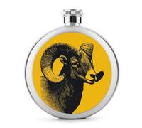 Mountain Sheep - Petaca de acero inoxidable para licor, botella de vino portátil de bolsillo redondo para bebida, 5 onzas