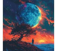 Mountain Universe View Jigsaw Puzzle 35 Pieces 30x30cm/12x12inch, Difficult Jigsaw Puzzles for Adults 35, Beautiful Art Work, Great Festive Puzzle Gift for Men/Women