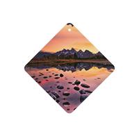 Mountain View At Sunrise - Ambientador de coche con diseño de impresión de moda, 10 hojas perfumadas para colgar