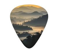 Mountain View at Sunrise - Púa de guitarra impresa, paquete de 12, incluye calibres delgados, medianos y pesados, adecuados para guitarra, ukelele