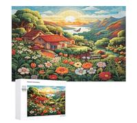 Mountain Village Cottage - Puzzles para adultos, 1000 piezas, rompecabezas para adultos, juego educativo y desafío, juguete de madera, para niños, 75 × 50 cm