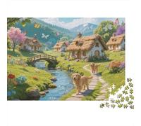 Mountain Village Jigsaw Puzzle 1000 Piezas Recyclable Fairy Tale Countryside Mayor Puzzles Educational Game Decompression Ideal for Family and Friends Birthdays 38x26cm/1000pcs