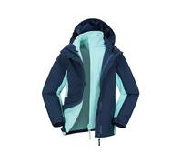 Mountain Warehouse Chaqueta Impermeable Lightning Infantil - Triclima, Costuras Selladas - Capucha extraíble y Forro Polar Interior - Múltiples Bolsillos - Invierno Azul 2-3 Años