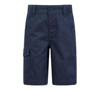 Mountain Warehouse Pantalón Corto Tipo Cargo Estampado para niños - Pantalón Corto Ligero de algodón 100%, pantalón Corto de Correr Transpirable - para Senderismo Azul Marino 7-8 Años