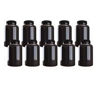 Mountain West Company - Botella de plástico para píldoras (10 unidades), color ámbar oscuro con tapa negra, capacidad de 500 cc