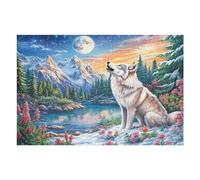 Mountain White Lobo Puzzle 1000 Piezas Juguete Educativo Familiar Rompecabezas 3D para Hombres Y Mujeres Construir Maquetas Desafío Intelectual 1000 PCS