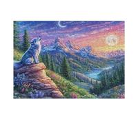 Mountain White Lobo Puzzles 300 Piezas Construir DIY 3D Rompecabezas para Adultos Maquetas Educativas Aliviar Estrés Estera Portátil 300 PCS